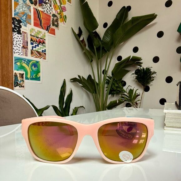 Vintage Deadstock Cool-Ray 1970s Pink 3D Geometric Ribbed Textured Sunglasses main image 5